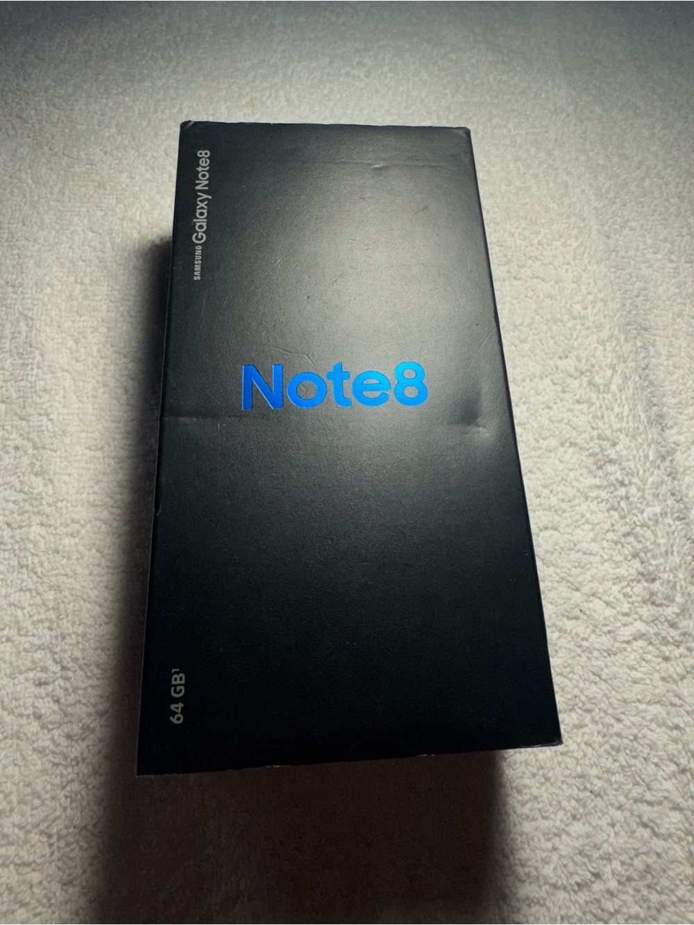 Samsung Note8 Black Box with Blue Logo